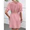imageEVALESS Womens Spring Summer Dresses 2026 Casual Off The Shoulder Ruffle Short Sleeve Fashion Beach Vacation Clothes DressesLight Pink