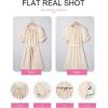 imageEVALESS Womens Spring Summer Dresses 2026 Casual Off The Shoulder Ruffle Short Sleeve Fashion Beach Vacation Clothes DressesOatmeal