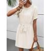 imageEVALESS Womens Spring Summer Dresses 2026 Casual Off The Shoulder Ruffle Short Sleeve Fashion Beach Vacation Clothes DressesWhite