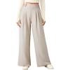 imageEVALESS Womens Wide Leg Pants High Waisted Business Work Casual Trousers 2026 Summer Comfy Palazzo Pants with PocketsBeige