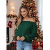 image:imageEVALESS Womens Tops Off The Shoulder Blouses for Women Dressy Casual Cute Puff Sleeve T Shirts Fashion 2026Blackish Green