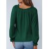 image:imageEVALESS Womens Tops Off The Shoulder Blouses for Women Dressy Casual Cute Puff Sleeve T Shirts Fashion 2026Blackish Green