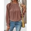 image:imageEVALESS Womens Tops Off The Shoulder Blouses for Women Dressy Casual Cute Puff Sleeve T Shirts Fashion 2026Dark Khaki