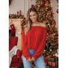 image:imageEVALESS Womens Tops Off The Shoulder Blouses for Women Dressy Casual Cute Puff Sleeve T Shirts Fashion 2026Fiery Red