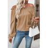 image:imageEVALESS Womens Tops Off The Shoulder Blouses for Women Dressy Casual Cute Puff Sleeve T Shirts Fashion 2026Khaki