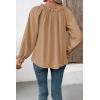 image:imageEVALESS Womens Tops Off The Shoulder Blouses for Women Dressy Casual Cute Puff Sleeve T Shirts Fashion 2026Khaki