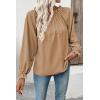 image:imageEVALESS Womens Tops Off The Shoulder Blouses for Women Dressy Casual Cute Puff Sleeve T Shirts Fashion 2026Khaki