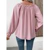 image:imageEVALESS Womens Tops Off The Shoulder Blouses for Women Dressy Casual Cute Puff Sleeve T Shirts Fashion 2026Light Pink