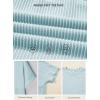 image:imageEVALESS Short Sleeve Shirts for Women Casual Spring Summer Tops Ribbed Knit Striped Womens Tops Crewneck Loose Fit T ShirtsBeau Blue