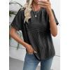 image:imageEVALESS Short Sleeve Shirts for Women Casual Spring Summer Tops Ribbed Knit Striped Womens Tops Crewneck Loose Fit T ShirtsBlack