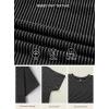 image:imageEVALESS Short Sleeve Shirts for Women Casual Spring Summer Tops Ribbed Knit Striped Womens Tops Crewneck Loose Fit T ShirtsBlack