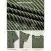 image:imageEVALESS Short Sleeve Shirts for Women Casual Spring Summer Tops Ribbed Knit Striped Womens Tops Crewneck Loose Fit T ShirtsBlackish Green