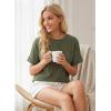 image:imageEVALESS Short Sleeve Shirts for Women Casual Spring Summer Tops Ribbed Knit Striped Womens Tops Crewneck Loose Fit T ShirtsBlackish Green
