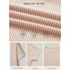 image:imageEVALESS Short Sleeve Shirts for Women Casual Spring Summer Tops Ribbed Knit Striped Womens Tops Crewneck Loose Fit T ShirtsLight Khaki