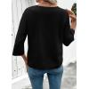 image:imageEVALESS Boho Tops for Women Blouses Dressy Casual V Neck 34 Sleeve Shirts Spring Outfits Trendy Vacation ClothesBlack