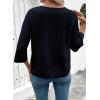 image:imageEVALESS Boho Tops for Women Blouses Dressy Casual V Neck 34 Sleeve Shirts Spring Outfits Trendy Vacation ClothesNavy Blue