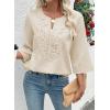 image:imageEVALESS Boho Tops for Women Blouses Dressy Casual V Neck 34 Sleeve Shirts Spring Outfits Trendy Vacation ClothesParchment