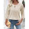 image:imageEVALESS Boho Tops for Women Blouses Dressy Casual V Neck 34 Sleeve Shirts Spring Outfits Trendy Vacation ClothesParchment