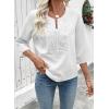 image:imageEVALESS Boho Tops for Women Blouses Dressy Casual V Neck 34 Sleeve Shirts Spring Outfits Trendy Vacation ClothesWhite