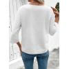 image:imageEVALESS Boho Tops for Women Blouses Dressy Casual V Neck 34 Sleeve Shirts Spring Outfits Trendy Vacation ClothesWhite