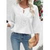 image:imageEVALESS Boho Tops for Women Blouses Dressy Casual V Neck 34 Sleeve Shirts Spring Outfits Trendy Vacation ClothesWhite