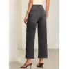 image:imageEVALESS Jeans for Women Stretchy Distressed Washed Straight Leg Frayed Raw Hem Denim Ankle Pants with PocketsBlack