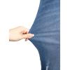 image:imageEVALESS Jeans for Women Stretchy Distressed Washed Straight Leg Frayed Raw Hem Denim Ankle Pants with PocketsBlue