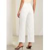 image:imageEVALESS Jeans for Women Stretchy Distressed Washed Straight Leg Frayed Raw Hem Denim Ankle Pants with PocketsWhite