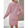 image:imageEVALESS Spring Dresses for Women 2026 Fashion V Neck Long Sleeve Summer Mini Dress Casual Beach Vacation Clothes DressesFushia