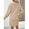image:imageEVALESS Spring Dresses for Women 2026 Fashion V Neck Long Sleeve Summer Mini Dress Casual Beach Vacation Clothes DressesKhaki