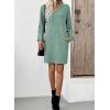 image:imageEVALESS Spring Dresses for Women 2026 Fashion V Neck Long Sleeve Summer Mini Dress Casual Beach Vacation Clothes DressesMist Green