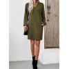 image:imageEVALESS Spring Dresses for Women 2026 Fashion V Neck Long Sleeve Summer Mini Dress Casual Beach Vacation Clothes DressesMoss Green