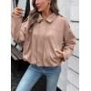 image:imageEVALESS Womens Faux Suede Bomber Jackets Long Sleeve Fall Coats Zip Up Cropped Jacket Trendy Winter Warm OuterwearLight Khaki