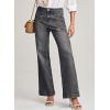 image:imageEVALESS Womens Jeans Wide Leg High Waisted Straight Bootcut Jeans Trendy Fall 2025 Zimbaplatinum Stretchy Denim PantsDark Grey