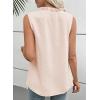 image:imageEVALESS Womens Tops Lace V Neck Dressy Casual Sleeveless Blouses Elegant Swiss Dot Smocked Shirts Spring FashionOatmeal