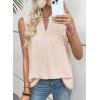 image:imageEVALESS Womens Tops Lace V Neck Dressy Casual Sleeveless Blouses Elegant Swiss Dot Smocked Shirts Spring FashionOatmeal