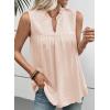 image:imageEVALESS Womens Tops Lace V Neck Dressy Casual Sleeveless Blouses Elegant Swiss Dot Smocked Shirts Spring FashionOatmeal