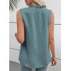 image:imageEVALESS Womens Tops Lace V Neck Dressy Casual Sleeveless Blouses Elegant Swiss Dot Smocked Shirts Spring FashionTurquoise