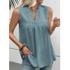 image:imageEVALESS Womens Tops Lace V Neck Dressy Casual Sleeveless Blouses Elegant Swiss Dot Smocked Shirts Spring FashionTurquoise
