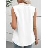 image:imageEVALESS Womens Tops Lace V Neck Dressy Casual Sleeveless Blouses Elegant Swiss Dot Smocked Shirts Spring FashionWhite