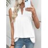 image:imageEVALESS Womens Tops Lace V Neck Dressy Casual Sleeveless Blouses Elegant Swiss Dot Smocked Shirts Spring FashionWhite