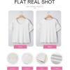 image:imageEVALESS Womens Tops Spring Summer Ribbed Texture Embroidery Short Sleeve Crewneck T ShirtsBlack