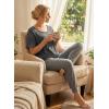 image:imageEVALESS Womens Tops Spring Summer Ribbed Texture Embroidery Short Sleeve Crewneck T ShirtsGray