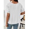image:imageEVALESS Womens Tops Spring Summer Ribbed Texture Embroidery Short Sleeve Crewneck T ShirtsWhite