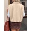 image:imageEVALESS Womens Vest Faux Suede Sleeveless Jackets Fashion Spring 2026 Y2K Cropped Jacket Trendy Streetwear with PocketsBeige