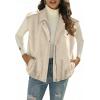 image:imageEVALESS Womens Vest Faux Suede Sleeveless Jackets Fashion Spring 2026 Y2K Cropped Jacket Trendy Streetwear with PocketsBeige