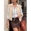 image:imageEVALESS Womens Vest Faux Suede Sleeveless Jackets Fashion Spring 2026 Y2K Cropped Jacket Trendy Streetwear with PocketsBeige