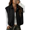 image:imageEVALESS Womens Vest Faux Suede Sleeveless Jackets Fashion Spring 2026 Y2K Cropped Jacket Trendy Streetwear with PocketsBlack