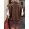 image:imageEVALESS Womens Vest Faux Suede Sleeveless Jackets Fashion Spring 2026 Y2K Cropped Jacket Trendy Streetwear with PocketsChicory Coffee