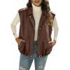 image:imageEVALESS Womens Vest Faux Suede Sleeveless Jackets Fashion Spring 2026 Y2K Cropped Jacket Trendy Streetwear with PocketsChicory Coffee